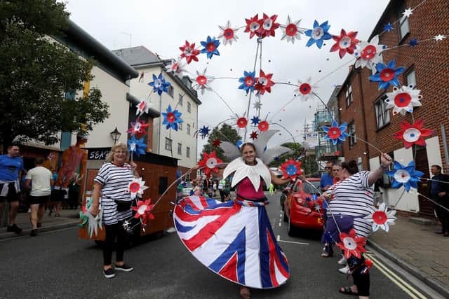 A costume from the Portsea Carnival procession in 2019. Picture: Chris Moorhouse (100819-38)