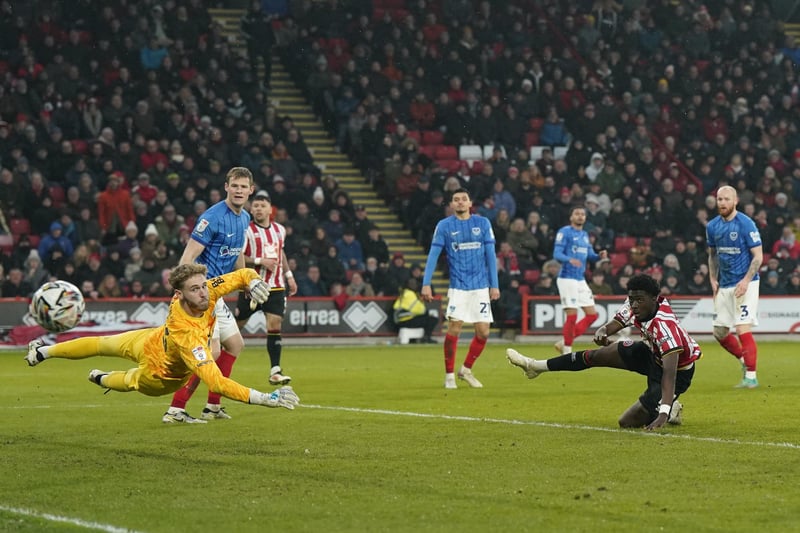 Pompey agonisingly slipped to a 2-1 defeat at Sheffield United. Picture: Andrew Yates / Sportimage