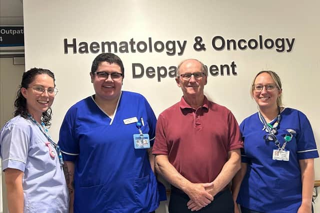 Dr Sean Evans with members of the Haematology & Oncology Department