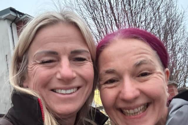 Out leafleting with her consultant Sam