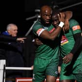 Ade Yusuff, left, and Francis Babalola both scored for Cray Valley in their stunning FA Cup win at Maidenhead. Photo by Alex Davidson/Getty Images.