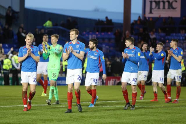 Pompey applaud after their win over Sunderland in February. Picture: Joe Pepler