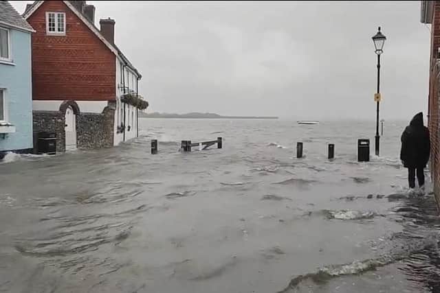 Flooding in Langstone. Picture: Vicky Stovell