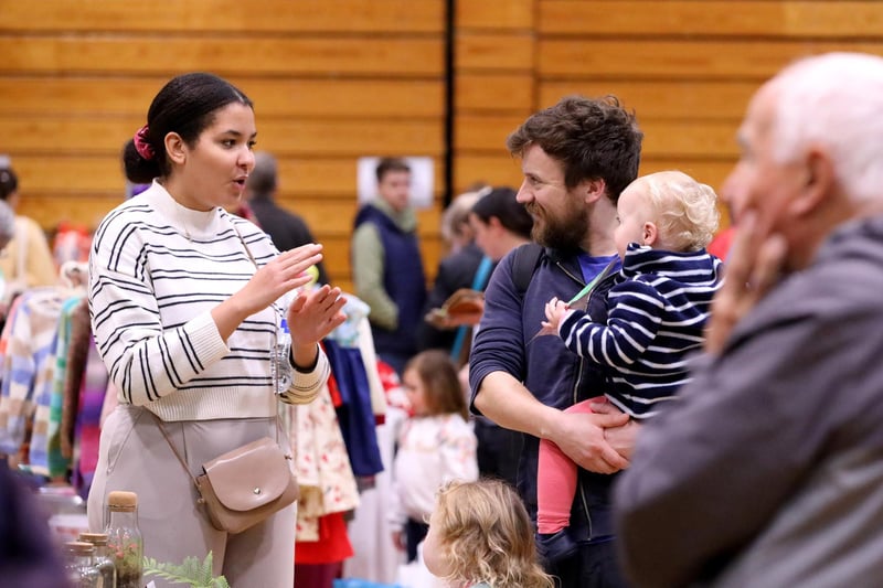 Emma Rantakangas speaks to a member of the public on her stall. Fareham Indoor Christmas market, Fareham Leisure Centre.
Picture: Chris Moorhouse