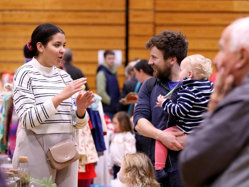 Emma Rantakangas speaks to a member of the public on her stall. Fareham Indoor Christmas market, Fareham Leisure Centre.
Picture: Chris Moorhouse