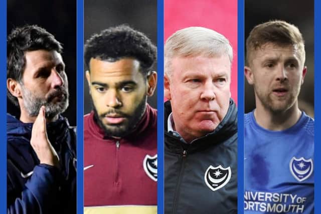 From left: Danny Cowley, Louis Thompson, Kenny Jackett and Michael Jacobs