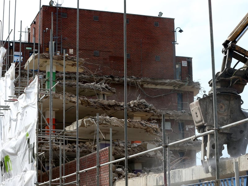 There is now little left of the car park as the demolition nears completion.