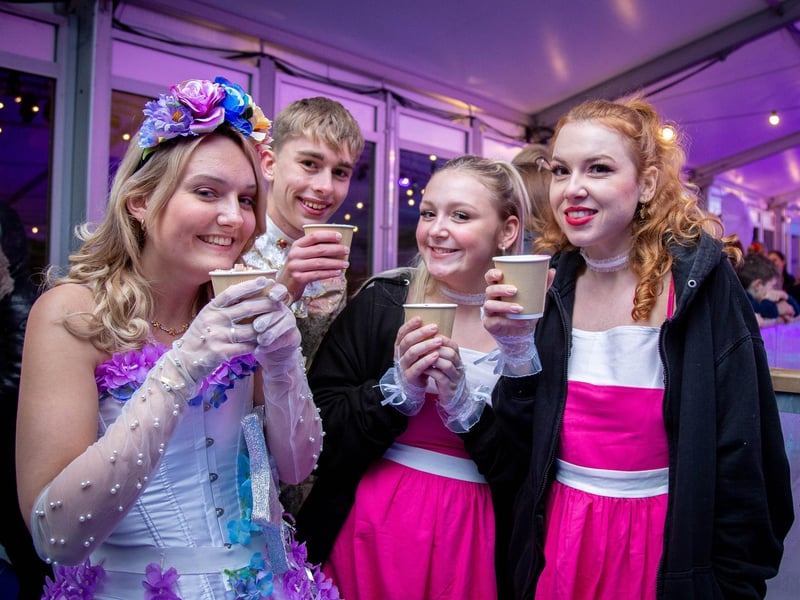 Launch night of Portsmouth On Ice 2023 at Portsmouth Guildhall Walk on Friday 24th of Novermber 2023
Pictured:Curtain Call Production team warming up before getting on the ice
Picture: Habibur Rahman