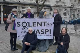 Waspi campaigners in Guildhall Square, Portsmouth