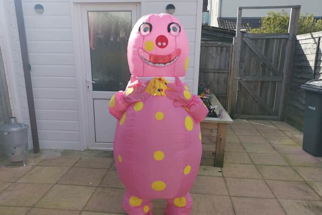 Ellie Steel dressed as Mr Blobby. Picture: Sarah Steel