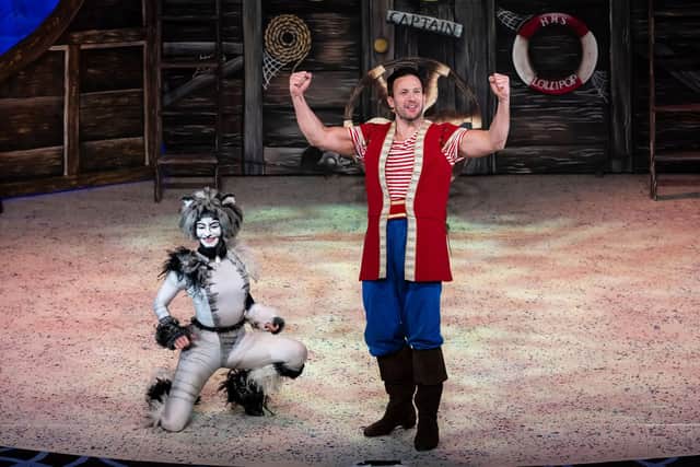 Sean Smith as Dick Whittington and Billie-Leigh Roberts as Cat. Picture by Andrew Searle