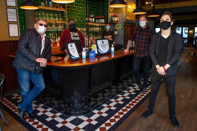 Owners Paul Mulholland and Sean Marshall with staff, Ollie Willers, Dan Gates and Mike Bailey in the King Street Tavern