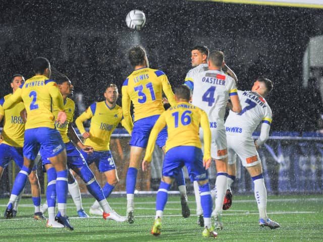 Hawks on the attack during Wednesday's FA Cup replay win against higher division Torquay. Picture: Martyn White