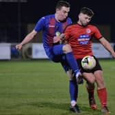 Tom Cain in action for US Portsmouth during Wednesday's FA Vase victory over Bournemouth Poppies. Picture: Martyn White.