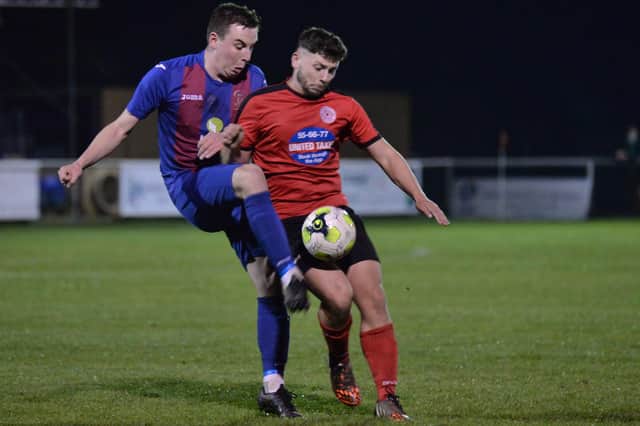 Tom Cain in action for US Portsmouth during Wednesday's FA Vase victory over Bournemouth Poppies. Picture: Martyn White.