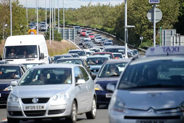 There are long delays on the A27 following the closure of the westbound carriageway at Chichester.