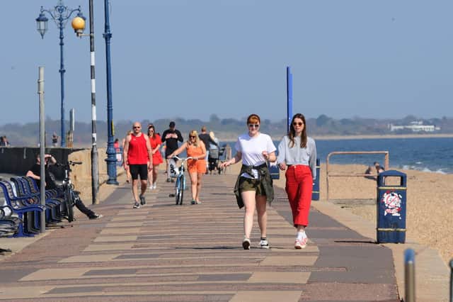 There was a lot of social distancing going on on Southsea seafront. Picture: Sarah Standing