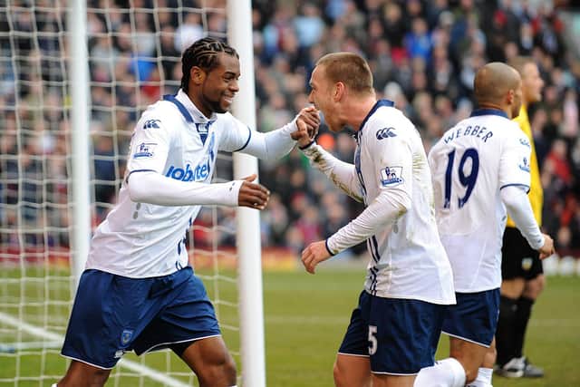 Jamie O'Hara celebrates with goalscorer Freddie Piquionne against Burnley in February 2010. Picture: Clint Hughes/PA Wire