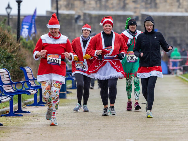 Nice leggings on the Santa Fun Run at Southsea Castle