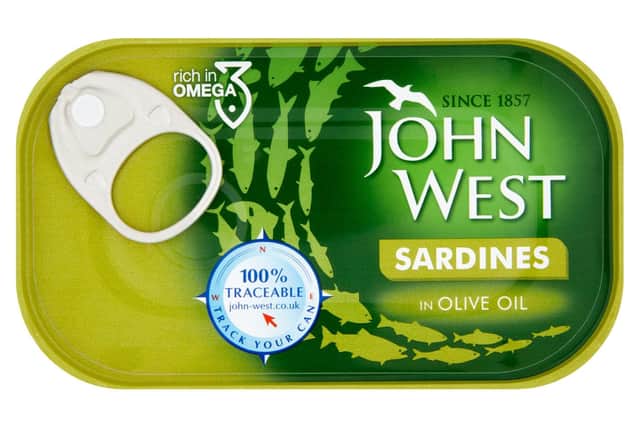 John West sardines in olive oil.