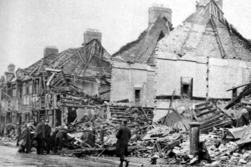 Locksway Road, Milton Portsmouth, after a V-1 flying bomb attack soon after D-Day