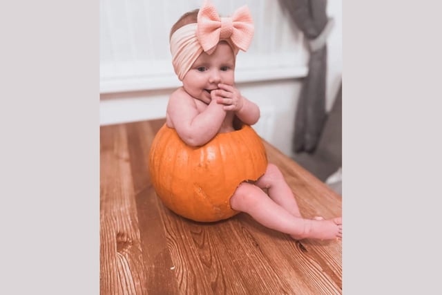 Charlotte is clearly loving her first Halloween!