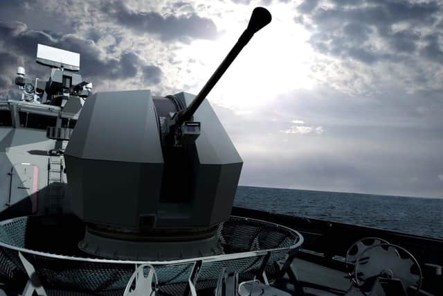 The Bofors 40 Mk4 smaller calibre gun has also been bought for the Type 31 frigates. Photo: BAE System/Royal Navy