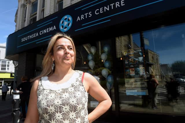 Aysegul Epengin outside Southsea Cinema and Arts Centre in Palmerston Road. Picture: Sarah Standing (190522-7757)