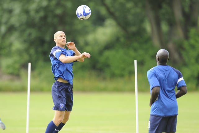 Johnny Ertl on the first day of Pompey pre-season training at St John's College playing fields in July 2013. Picture: Allan Hutchings