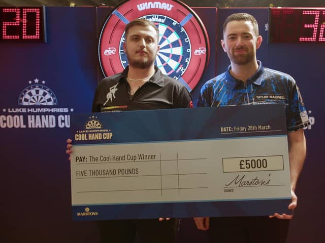 Cool Hand Cup Champion, Nile Gott (left), and World Darts No. 1, Luke Humphries (right)