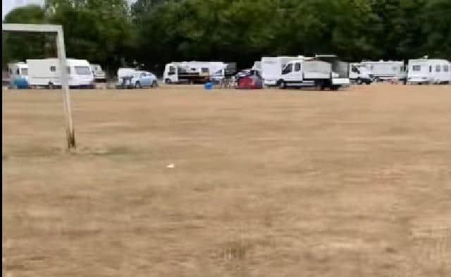 The travellers at Mengham Park on Hayling Island