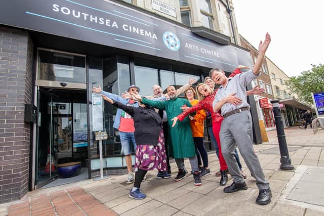 Happier times: Aysegul Epengin and the staff of the new Southsea Community Cinema when it opened in May 2022. Picture: Habibur Rahman