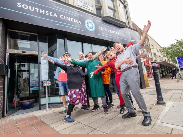 Happier times: Aysegul Epengin and the staff of the new Southsea Community Cinema when it opened in May 2022. Picture: Habibur Rahman