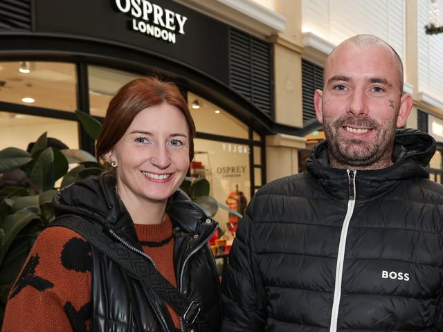 Among the first shoppers in the new store were Katy Newton and Billy Jeans. New Balance shop opens in Gunwharf Quays, PortsmouthPicture: Chris  Moorhouse (271124-14)