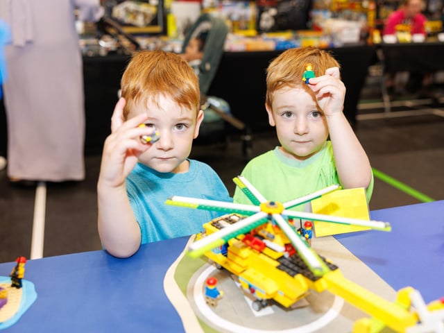 Jack and Max enjoying The Portsmouth Brick Festival Picture:Marcin Jedrysiak