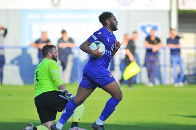 Rudi Blankson hit a hat-trick in Baffins Milton Rovers' win at Amesbury. Picture: Martyn White