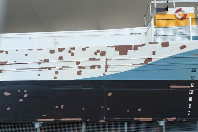 The LCT 7074 on Southsea seafront is undergoing paint work ahead of its re-opening on May 17.