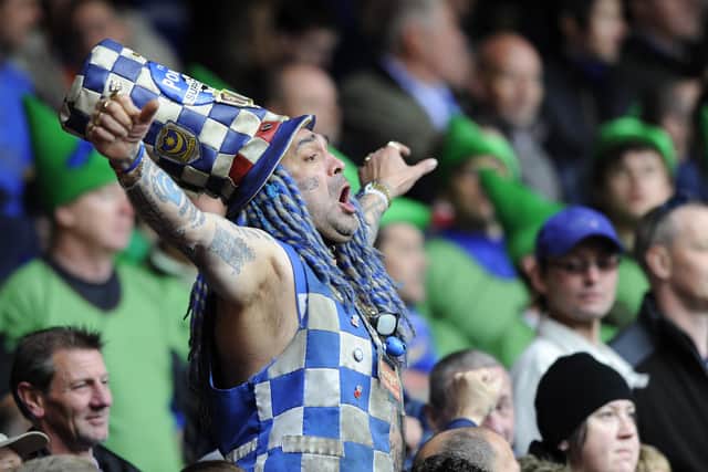 John Westwood’s distinctive blue wig was stolen by an opposition fan at Pompey’s game with Romsey Town