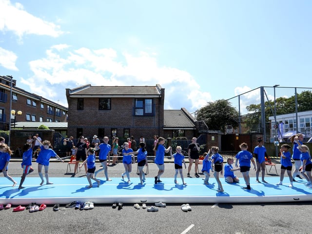 Viva Gymanstics put on a performance at SomersFest.Picture: Chris  Moorhouse (270724-47)