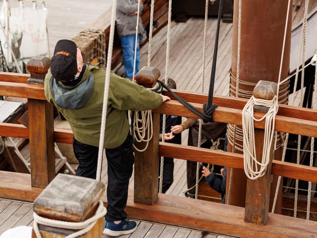 Visitors had the chance to step aboard the replica of Christopher Columbus' famous vessel