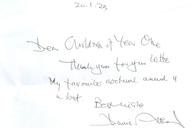 Children from Year 1 at Swanmore Primary School in Swanmore, are delighted after receiving a response to their letter they sent to Sir David Attenborough asking him what his favourite nocturnal animal was.
Picture: Sarah Standing (310123-8985)