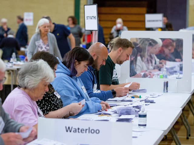 Local election count at Havant Leisure Centre, Havant on Friday 6th May 2022

Pictured: People counting

Picture: Habibur Rahman