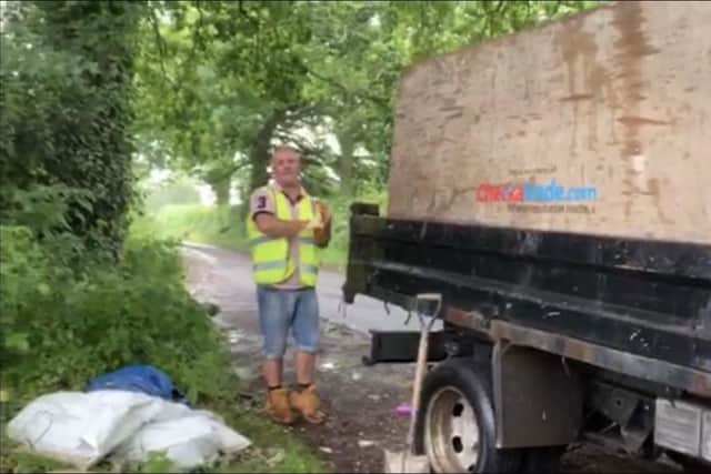 Workers from Southsea-based LJ Waste & Maintenance Ltd were caught unloading rubbish from their van in a quiet country lane in the New Forest in a video which has since gone viral. Photo: Andrea Good