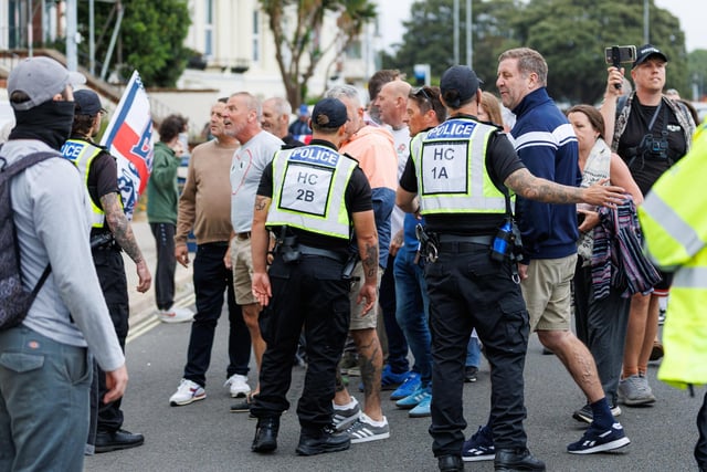 Violent clashes took place at the Southsea anti-migrant protest on Saturday