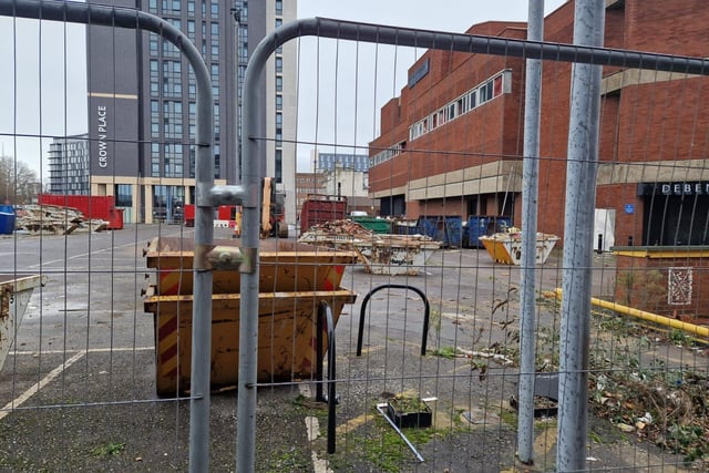 Debenhams in Commercial Road is set to become "Portsmouth's first skyscraper." Pictured is the back of the site.