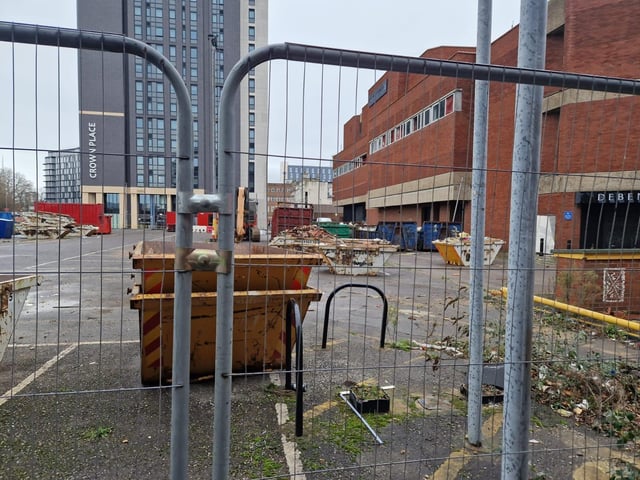 Debenhams in Commercial Road is set to become "Portsmouth's first skyscraper." Pictured is the back of the site.