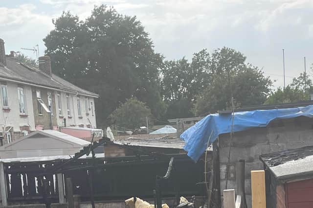 Ms Geddes said gardens and shed were destroyed, as well as children's toys. Picture: Dani Geddes