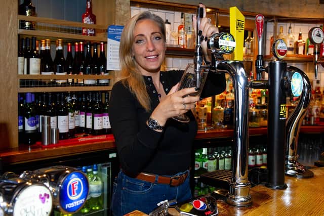Landlady Hayley Ballard at The Jolly Roger, Gosport. Picture: Habibur Rahman