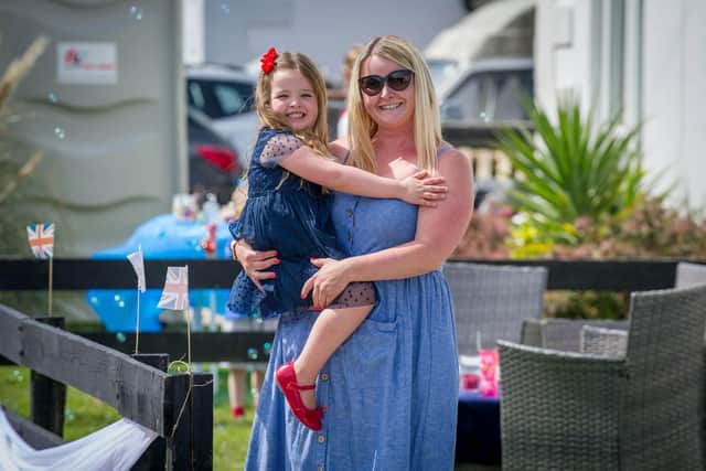 Lisa Dooler with her daughter Willow, four, outside their home.
Picture: Habibur Rahman