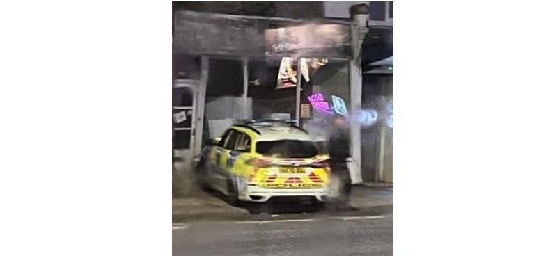 Police car crashed into Albert Road shop